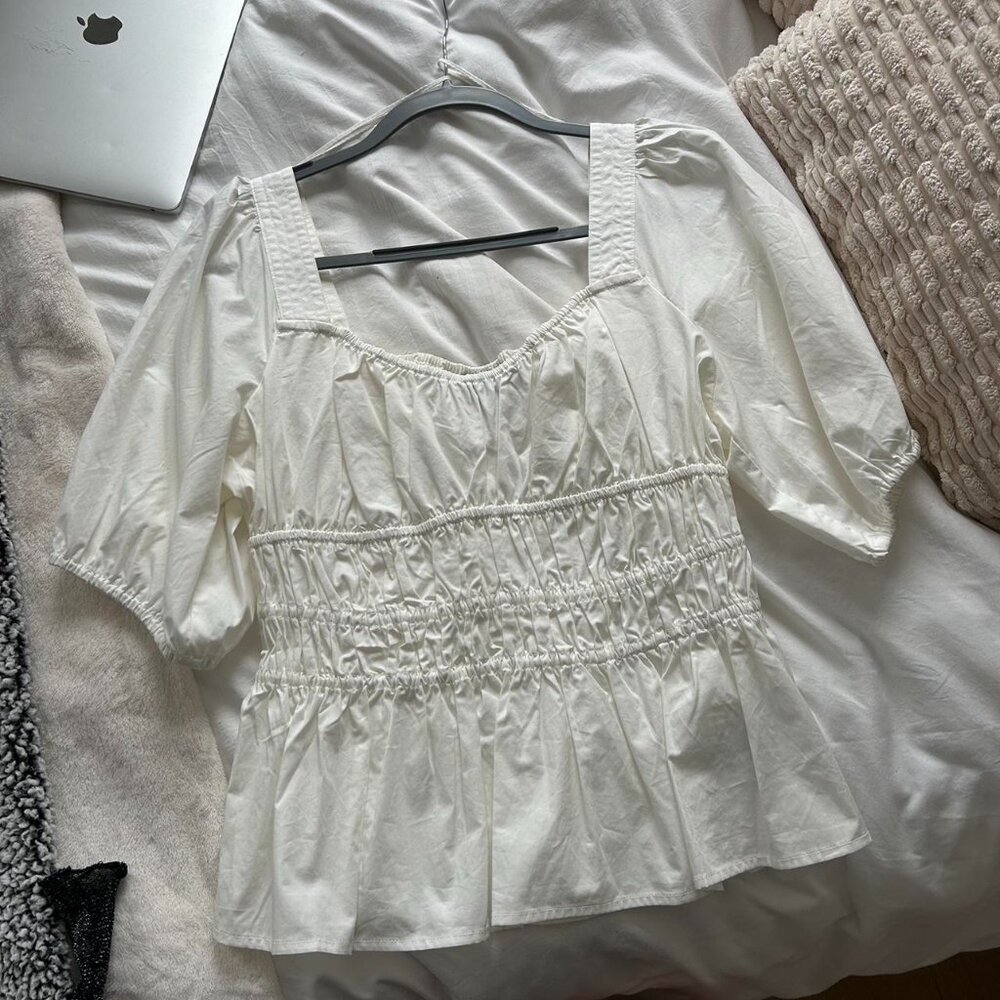 Gap Poplin Cotton Peplum Top